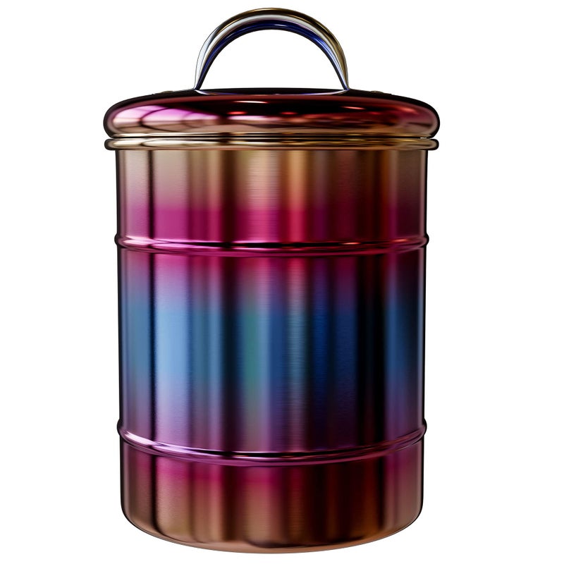 Amici Home Rainbow Metal Storage Canister | Dry Food Storage Container | Airtight Lid | 38 Ounce Capacity | Modern Home DÃ©cor | Decorative Metal Canister for Kitchen Countertop - Image 1